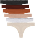 CINOON Tangas Sin Costuras para Mujeres, Tangas Invisibles de Señora Sexy Bikini Suave Elástico Bragas Tallas Grandes Pack de 6