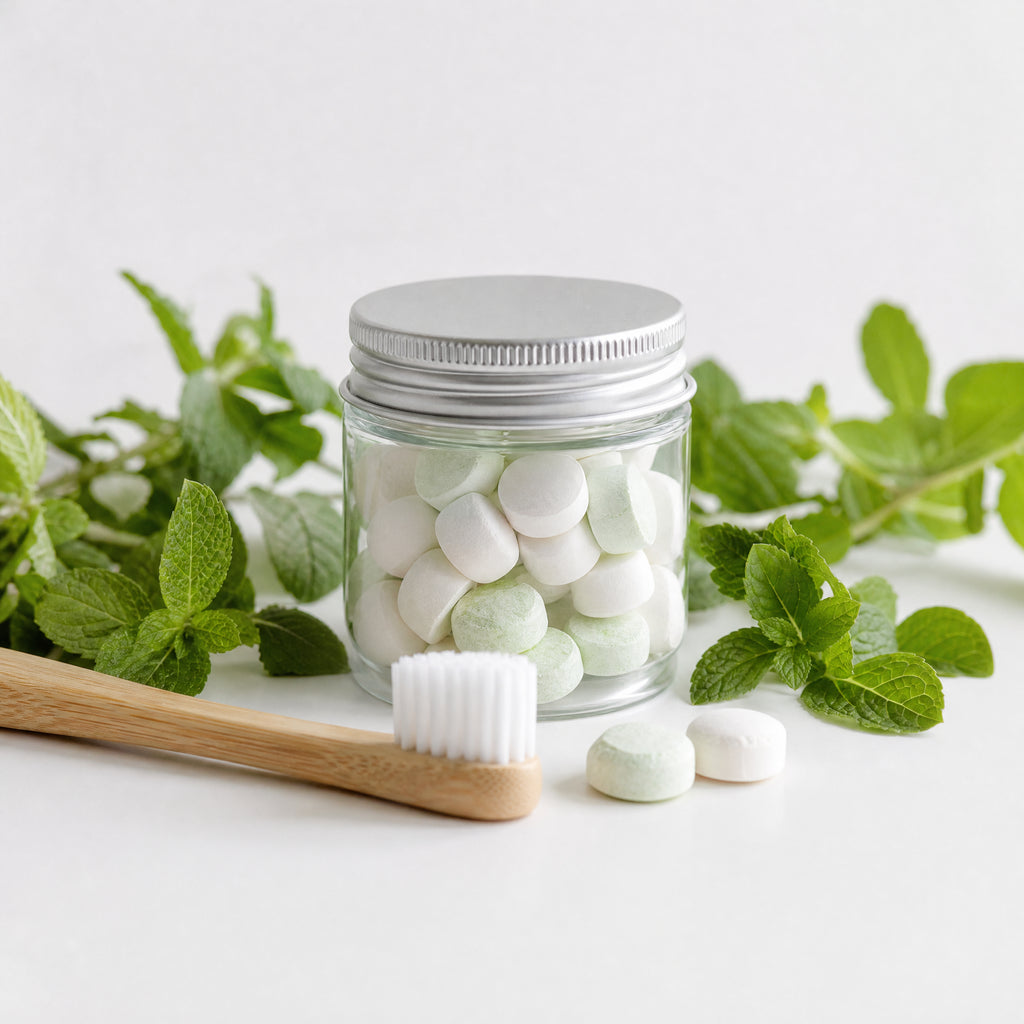 MintTab™ | Pastillas de Pasta Dental Ecológica con Flúor | 60 Tabletas